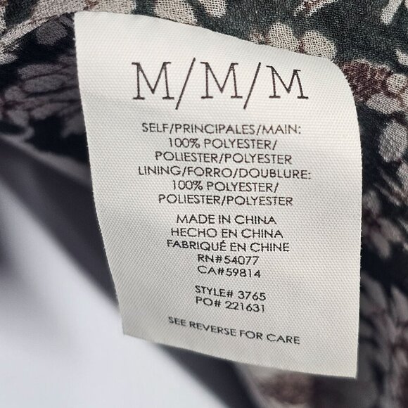 Cabi Floral Bianca Peasant Blouse Lined Long Sleeve Split V-Neck Flowy‎ Women M - Picture 4 of 8